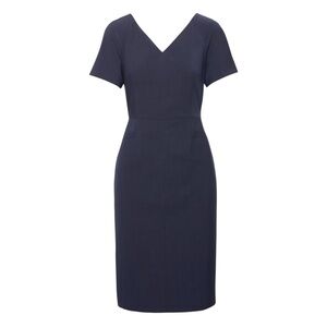 Banana Republic V-Neck Washable Sheath Business Casual Holiday Dress Navy 8